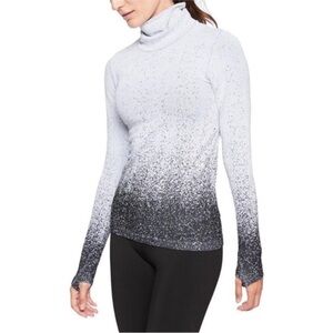 Athleta Gradient Speckled Mock Neck Turtleneck Base-layer Long Sleeve Top Size S